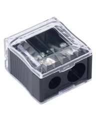 Sibel Blyantspidser Dobbel Med Opsamler - Sort 